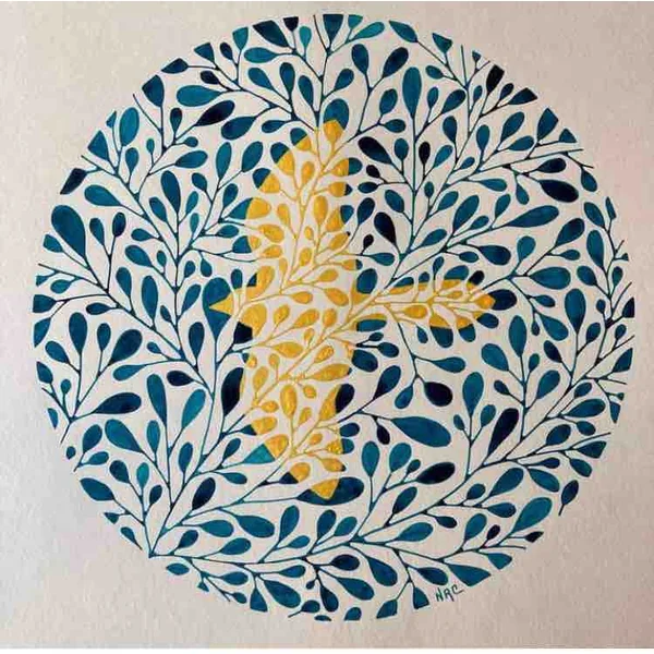 Oiseau bleu – Collection À travers le feuillage – Nathalie Rémond-Callabat