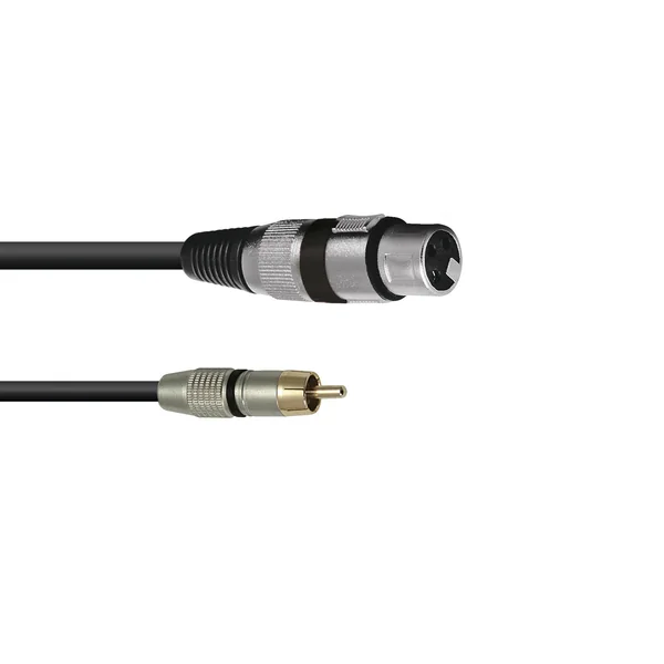 OMNITRONIC Adapter Cable XLR(F)/RCA(M) 0.2m bk