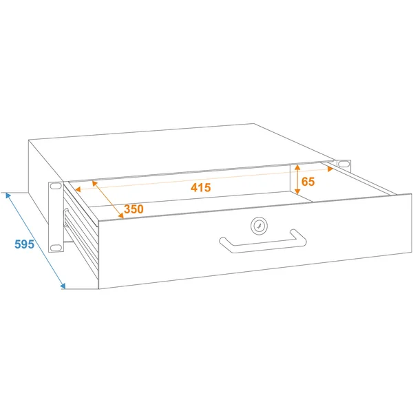 OMNITRONIC Rack Drawer with lock 2U