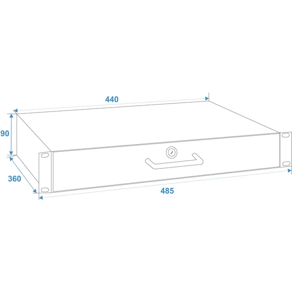 OMNITRONIC Rack Drawer with lock 2U