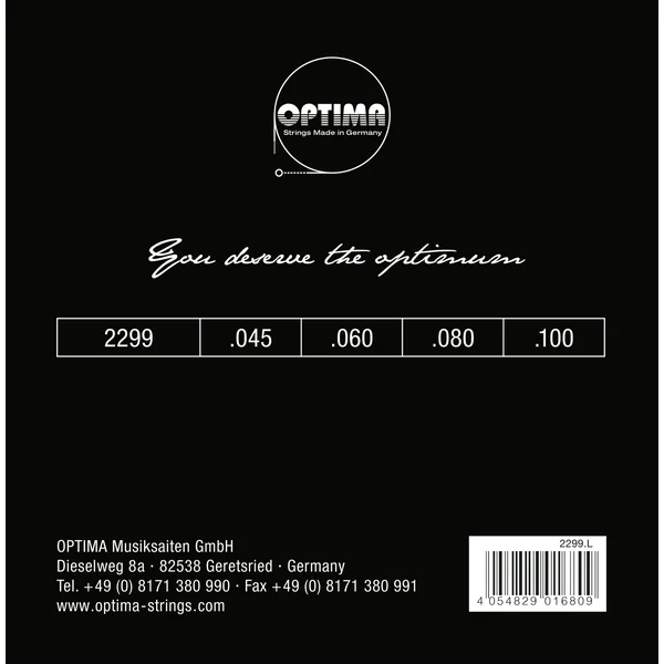 Optima E-Bass Strings Gold Strings Round Wound long scale - Set 4-string reg-light (2299L)