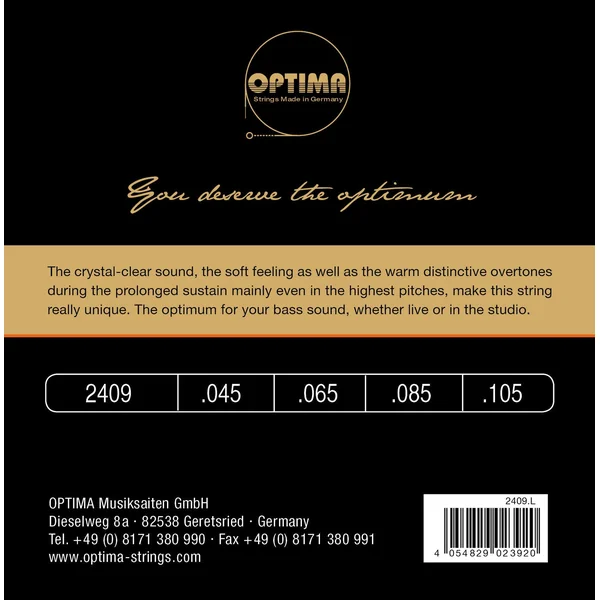 Optima E-Bass Strings Unique studio golden strings - 4-str. long sc. (2409L)