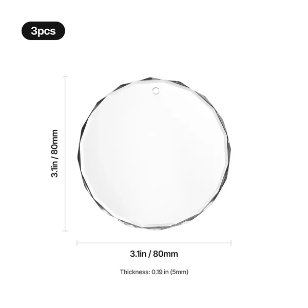 Ornement rond facetté en cristal K5 (3 pcs)