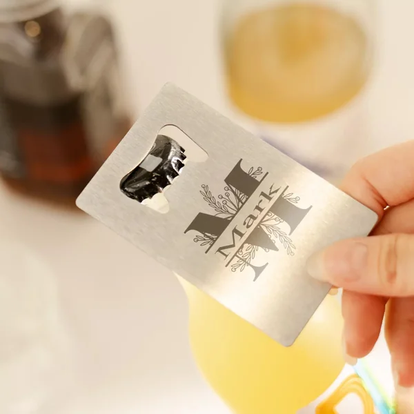 Ouvre-bouteille en forme de carte de crédit argentée (10 pcs)