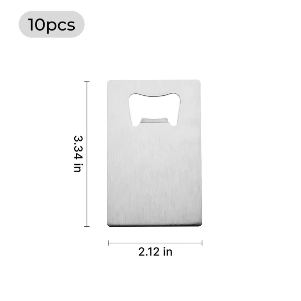 Ouvre-bouteille en forme de carte de crédit argentée (10 pcs)