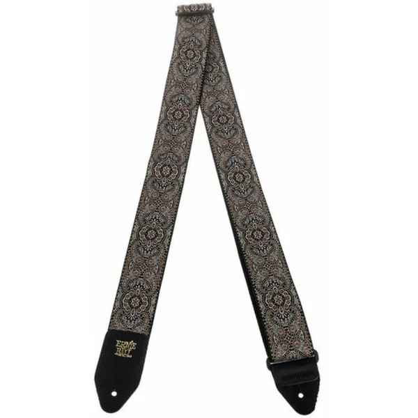 P04163 Gold & Black Paisley Jacquard 2in. Guitar Strap
