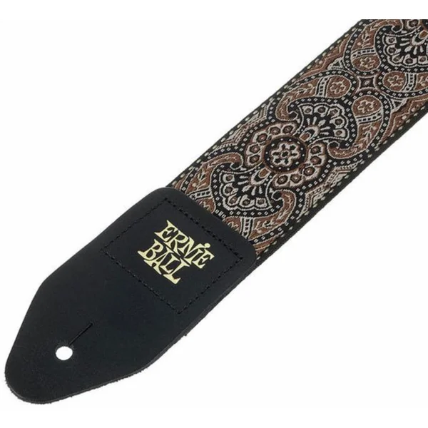P04163 Gold & Black Paisley Jacquard 2in. Guitar Strap