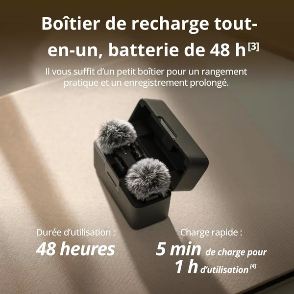 Pack DJI Mic Mini (2 TX + 1 RX + Boîtier de recharge) + Adaptateur pour téléphone mobile (Lightning)