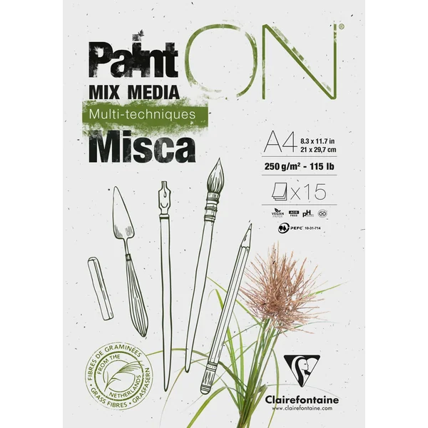Paint-On bloc encollé - 15 feuilles MISCA 250gr - Format A4