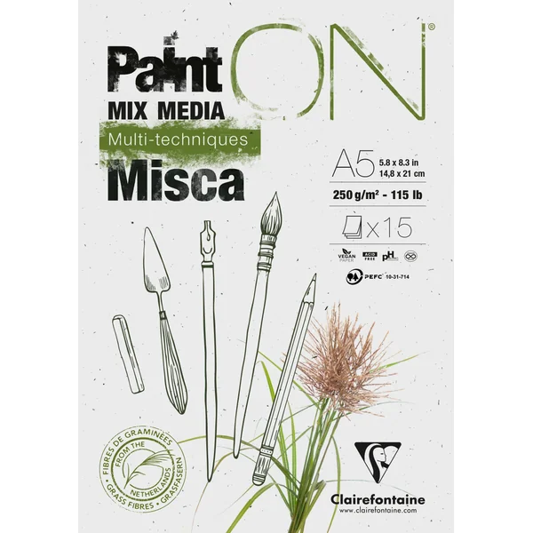 Paint-On bloc encollé - 15 feuilles MISCA 250gr - Format A5
