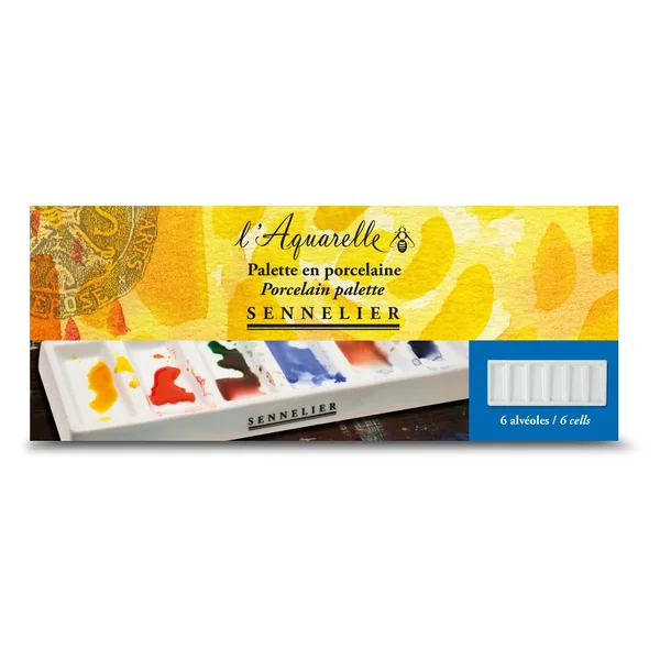 Palette porcelaine 6 compartiments