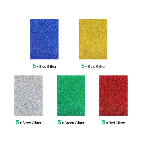 Papier cartonné pailleté multicolore (25 pcs)