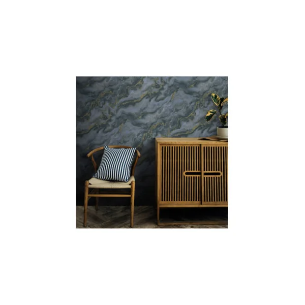 Papier Peint ERISMANN Collection ELLE DECORATION 4 12219-08 Bleu or