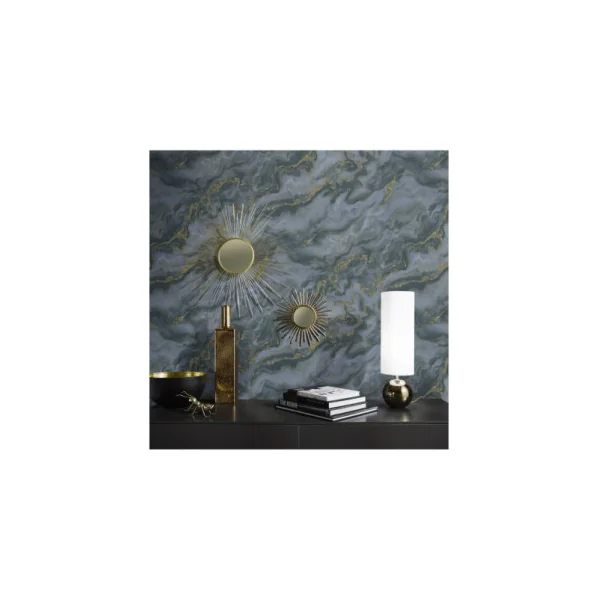 Papier Peint ERISMANN Collection ELLE DECORATION 4 12219-08 Bleu or