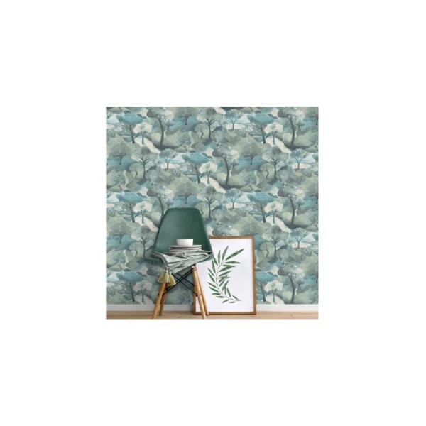 Papier Peint ERISMANN Collection GENTLE 10433-07 Vert bleu