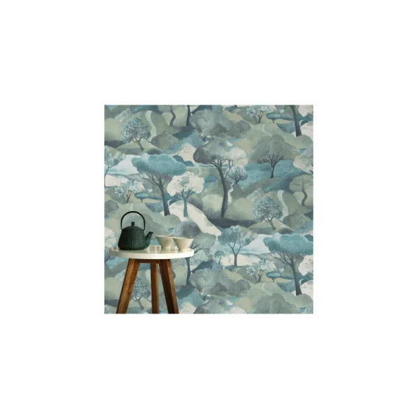 Papier Peint ERISMANN Collection GENTLE 10433-07 Vert bleu