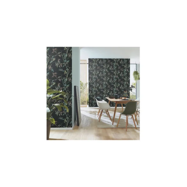 Papier Peint ERISMANN Collection MARTINIQUE 10388-15 Fond noir