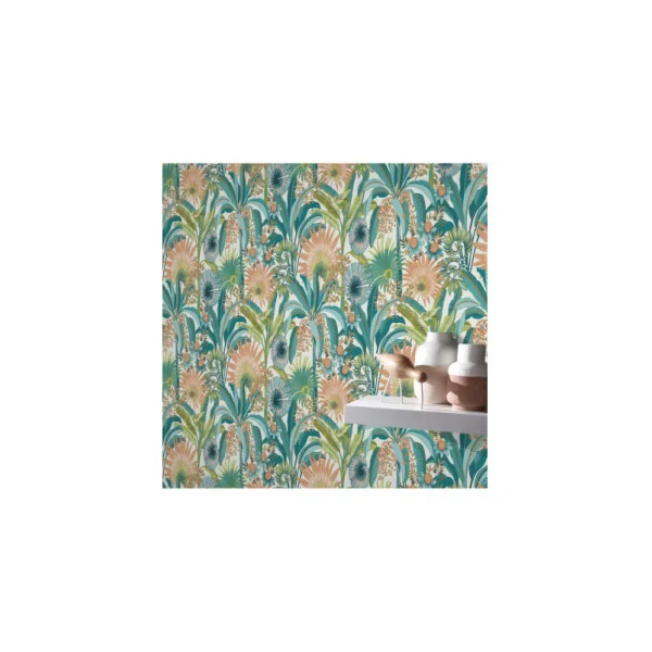 Papier Peint ERISMANN Collection MARTINIQUE 12190-18 Bleu turquoise