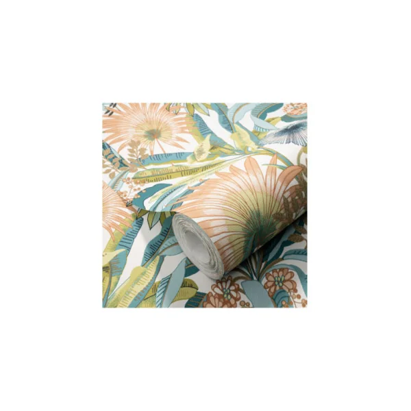 Papier Peint ERISMANN Collection MARTINIQUE 12190-18 Bleu turquoise