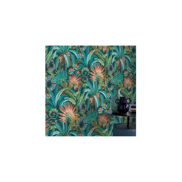 Papier Peint ERISMANN Collection MARTINIQUE 12190-19 Bleu fonce