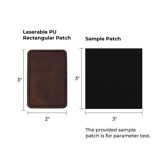 Patch rectangulaire en PU thermocollant gravable au laser (lot de 10) Marron vers doré