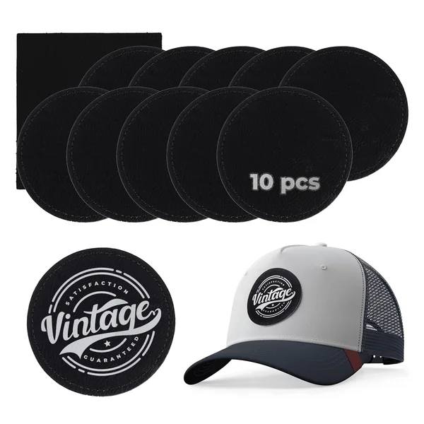 Patch rond en PU gravable au laser à thermocoller (lot de 10)