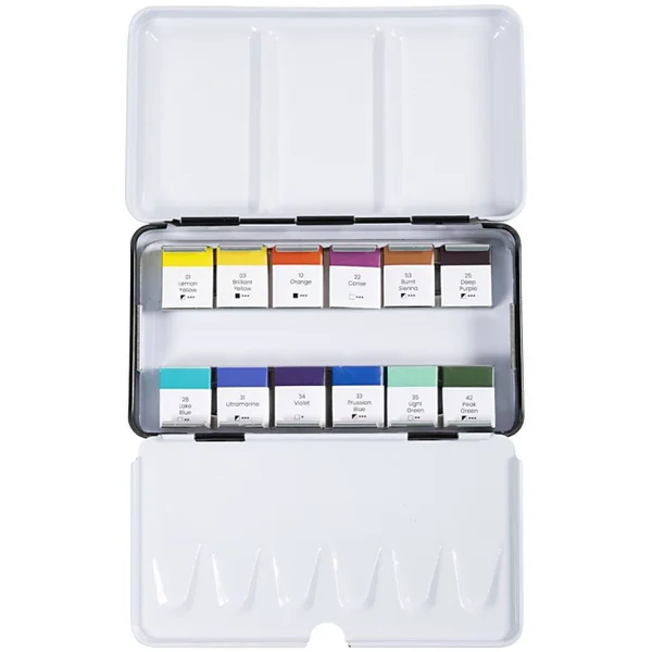 Peinture aquarelle 12 demi-godets