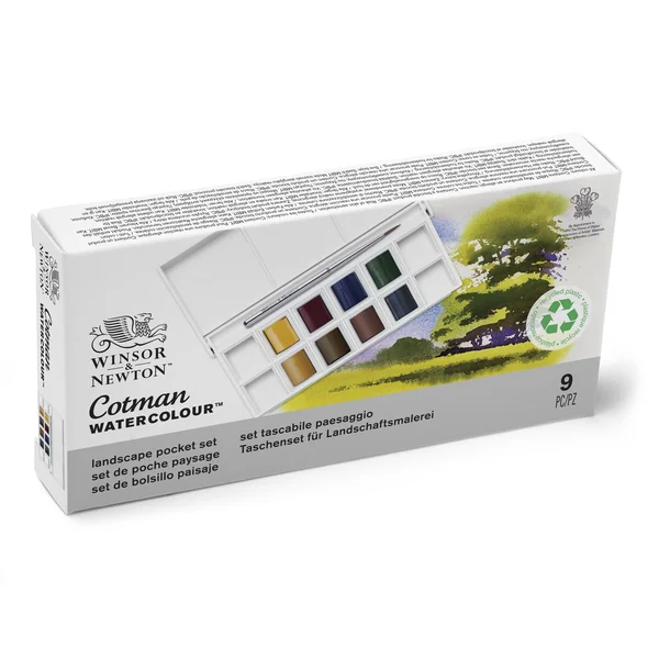 Peinture aquarelle Cotman Winsor & Newton 8 1/2 godets "Paysage"