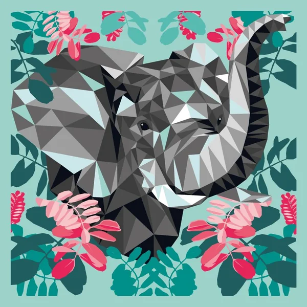 Peinture par numéro - L'éléphant