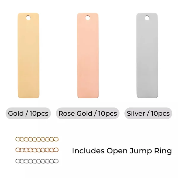 Pendentif barre en acier inoxydable (30 pièces)
