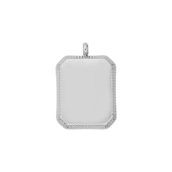 Pendentif carré embossé en acier inoxydable (10 pcs)