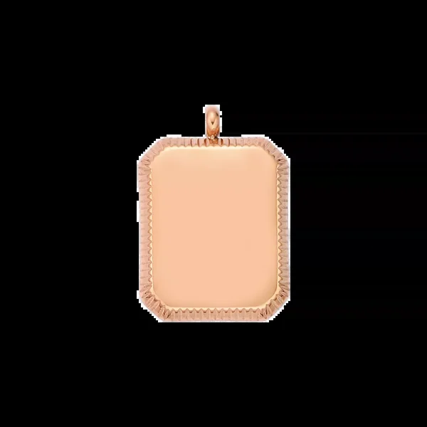 Pendentif carré embossé en acier inoxydable (10 pcs)