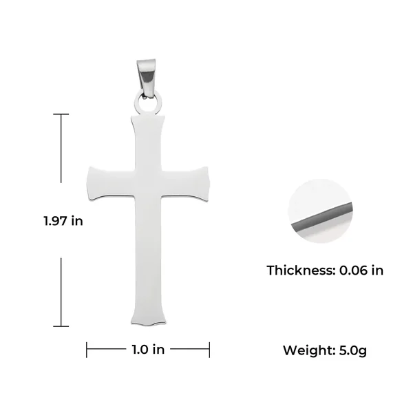 Pendentif croix en acier inoxydable (10 pièces)