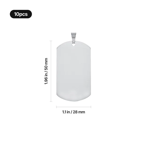 Pendentif militaire en acier inoxydable (10 pièces)