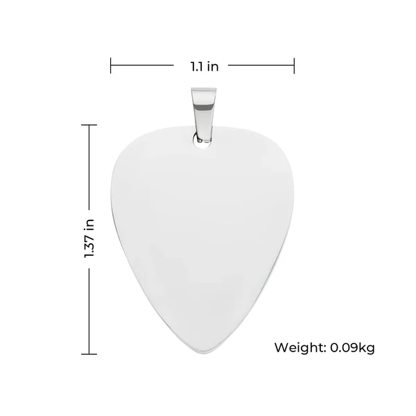 Pendentifs médiator de guitare en acier inoxydable (10 pcs)