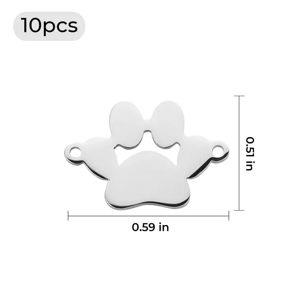 Pendentifs patte de chien en acier inoxydable (10 pcs)