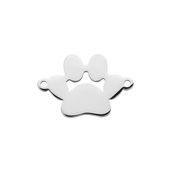 Pendentifs patte de chien en acier inoxydable (10 pcs)