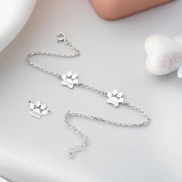 Pendentifs patte de chien en acier inoxydable (10 pcs)