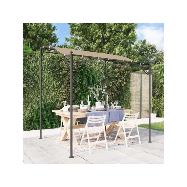 Pergola de Jardin 2,30x2x2,55m Tonnelle de Jardin Taupe Tonnelle Terrasse