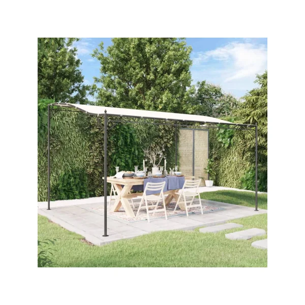 Pergola de Jardin 4x3x2,55m Tonnelle de Jardin Crème Tonnelle Terrasse