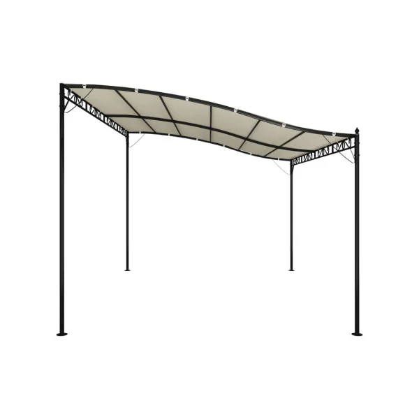 Pergola de Jardin 4x3x2,55m Tonnelle de Jardin Crème Tonnelle Terrasse