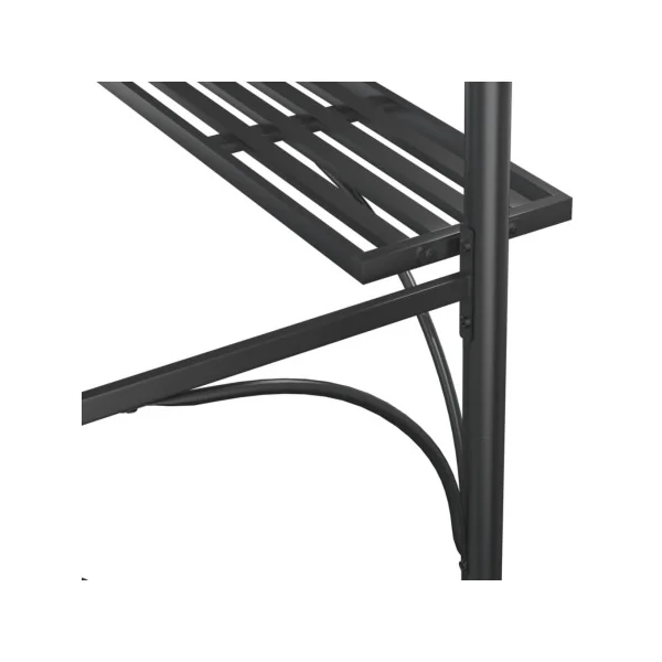 Pergola de Jardin Abri Barbecue Gazebo BBQ Anthracite avec Etagères Toit Arrondi