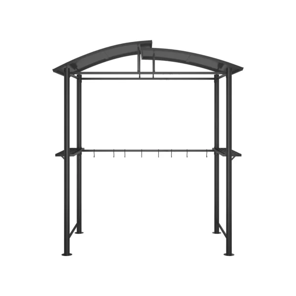 Pergola de Jardin Abri Barbecue Gazebo BBQ Anthracite avec Etagères