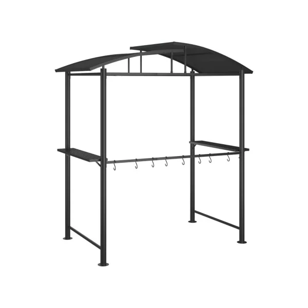 Pergola de Jardin Abri Barbecue Gazebo BBQ Anthracite avec Etagères