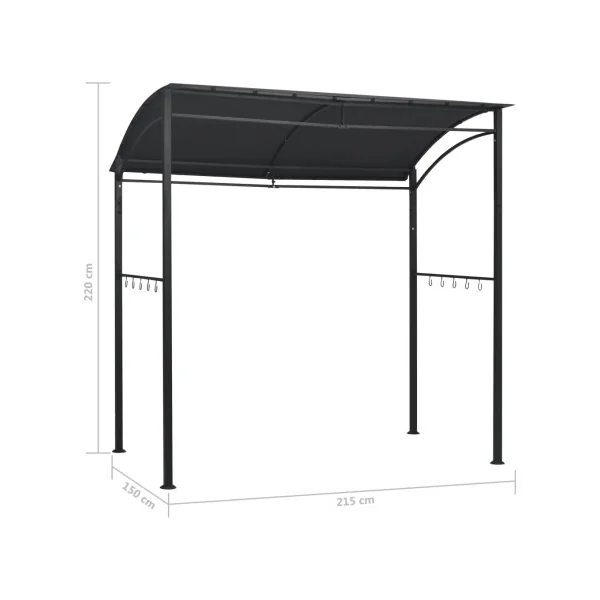 Pergola de Jardin Abri Barbecue Gazebo BBQ Anthracite Toit Tissu