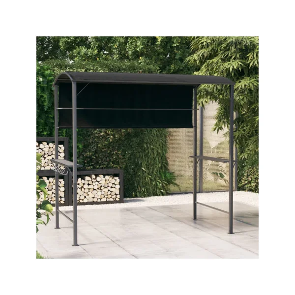 Pergola de Jardin Tonnelle Jardin Abri Pour l'Extérieur Anthracite Toit Tissu