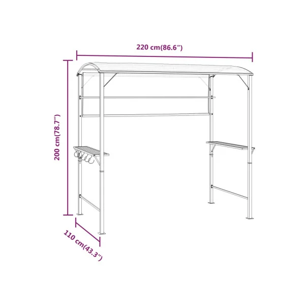 Pergola de Jardin Tonnelle Jardin Abri Pour l'Extérieur Anthracite Toit Tissu