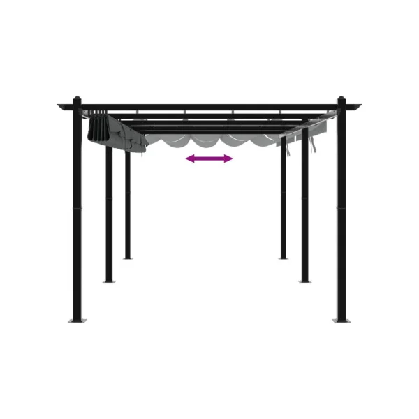 Pergola En Aluminium avec Toit Rétractable Anthracite 6x3 m Tonnelle Terrasse en Aluminium