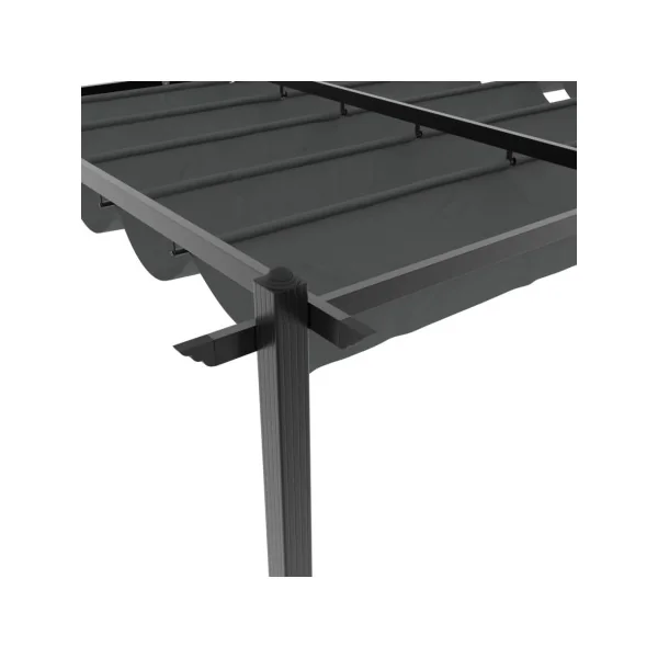 Pergola En Aluminium avec Toit Rétractable Anthracite 6x3 m Tonnelle Terrasse en Aluminium