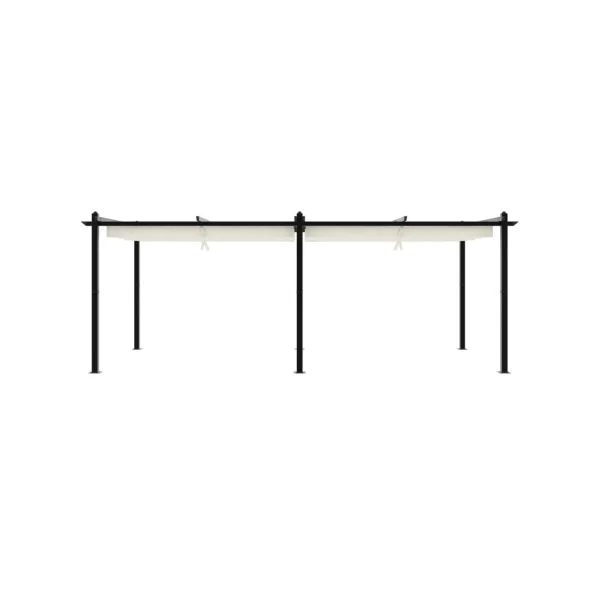 Pergola En Aluminium avec Toit Rétractable Crème 6x3 m Tonnelle Terrasse en Aluminium